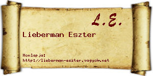 Lieberman Eszter névjegykártya